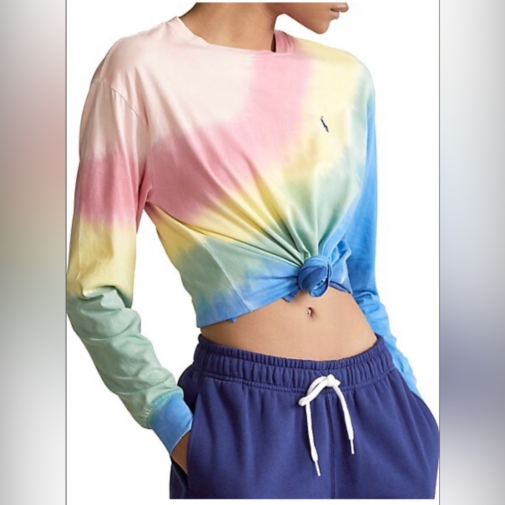 Polo Ralph Lauren Rainbow Tie-Dye Long-Sleeve Top